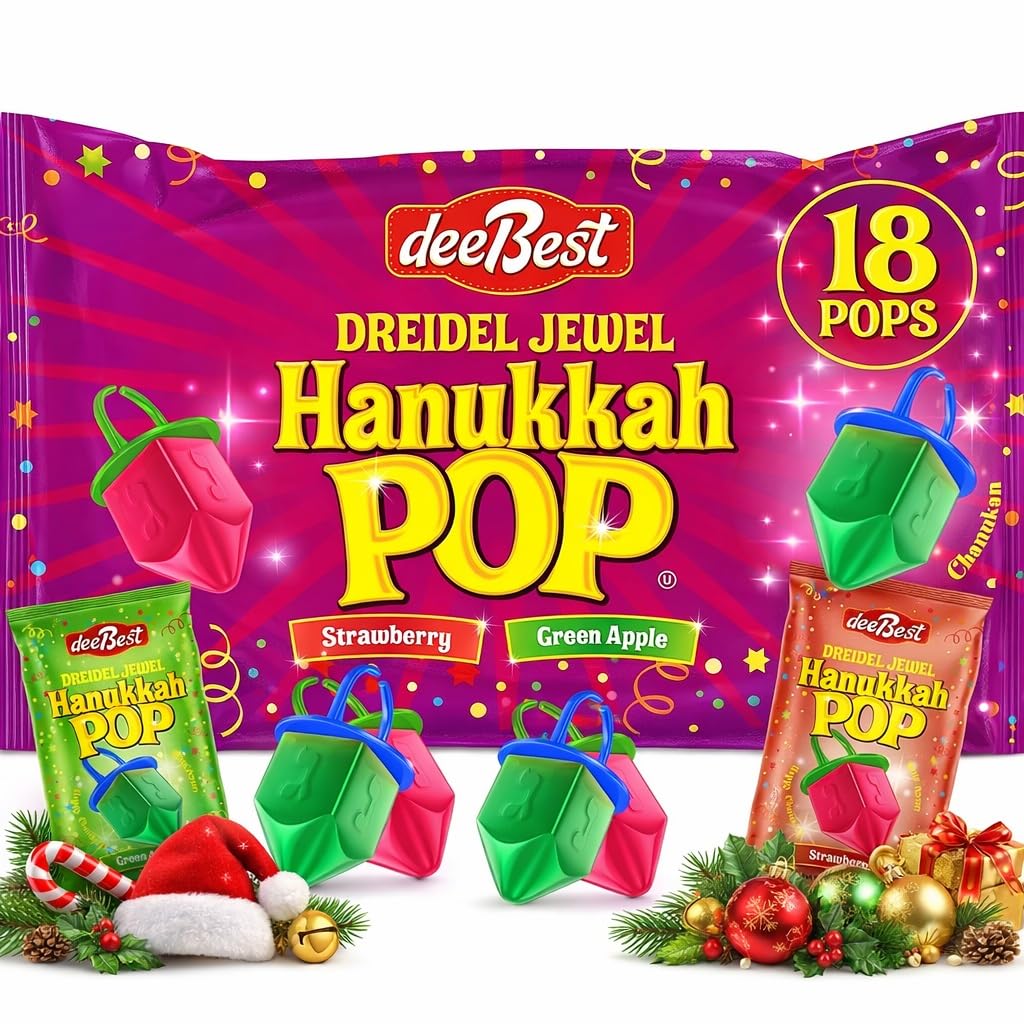 Amazon.com : Hanukkah Dreidels Jewel Pop Ring Shape Candy