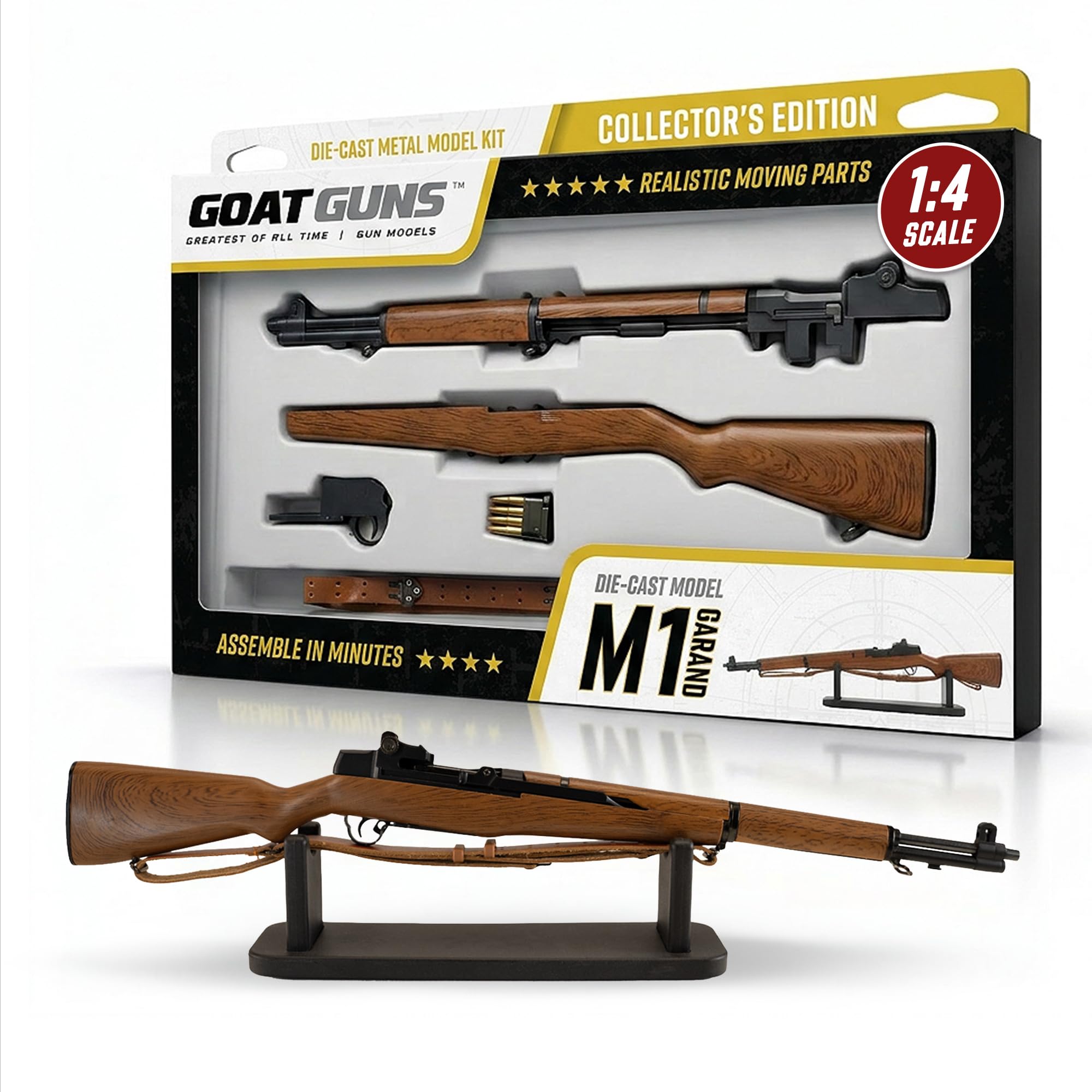 MINI GARAND ダークブラウン GOAT GUNS Miniature M1 Garand Model Black/Wood Grain | 1:3 Scale