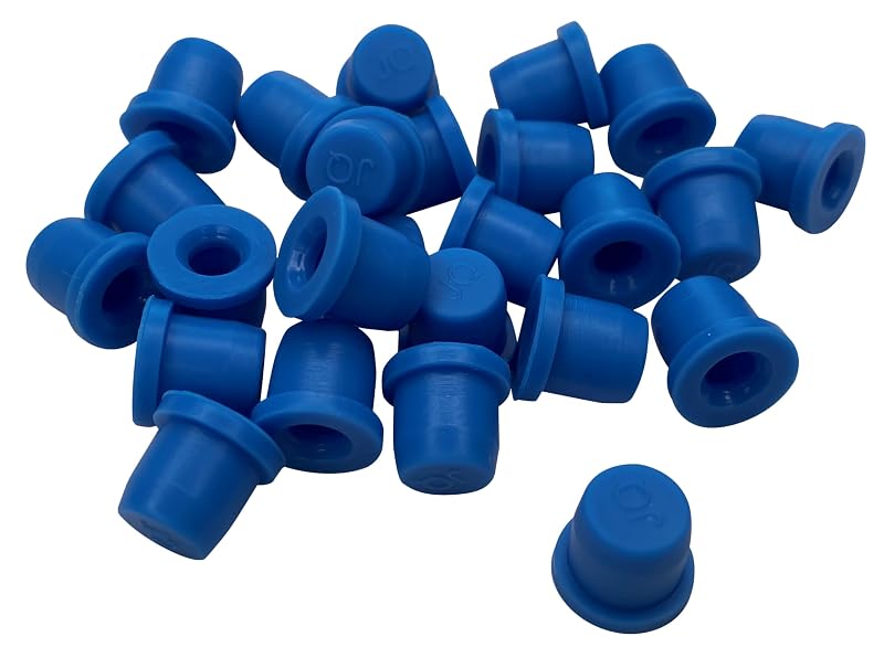 Tampas de borracha para parafusos sangradores de freio e graxeiras JQuad azuis – Pacote com 25