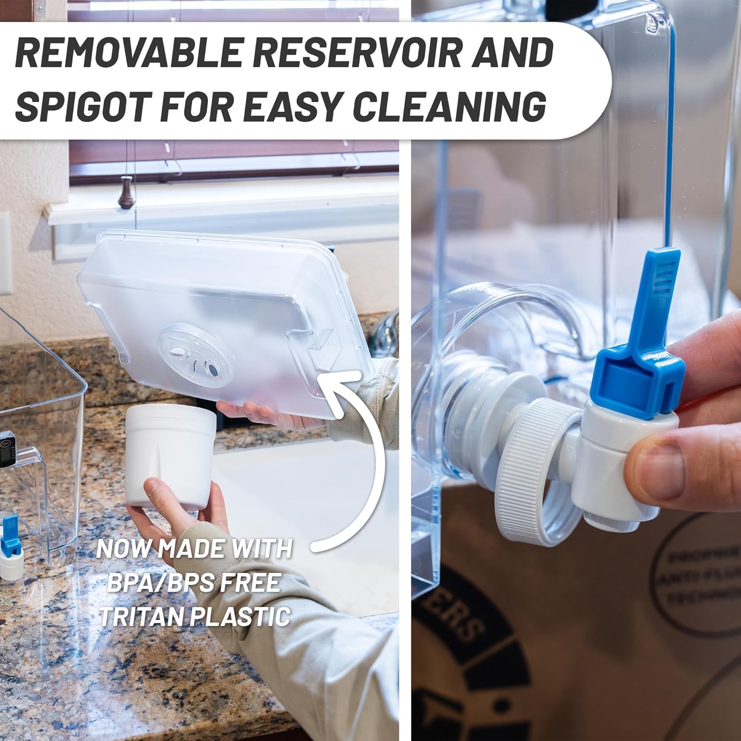 Epic Pure XP Water Filter Dispenser with Advanced CoreXchange™ Filter. 36 Cup 100 Gallon Made in USA Filter. NSF Certified | Removes PFAS, Lead, Chlorine & More | BPA-Free |