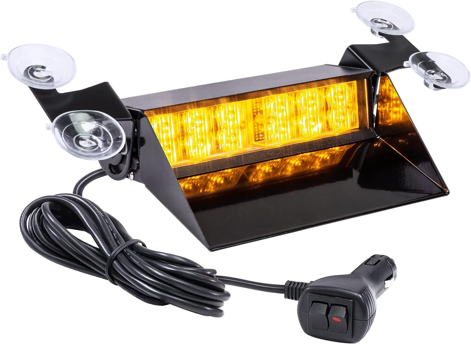 LAMPHUS SolarBlast SBWL26 Emergency Vehicle LED Dash Light [12W LED] [32 Flash Patterns] [Adjustable Mounting] [Multiple Colors Available] - Strobe Light for Dash, Deck & Windshield - Amber