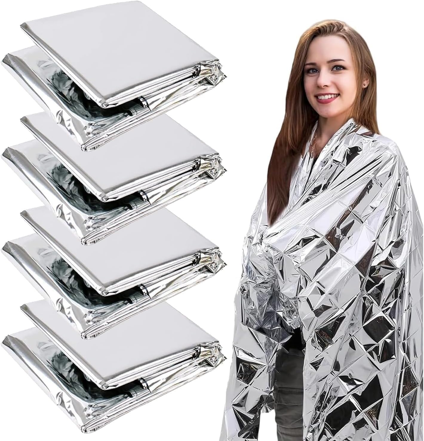 Emergency Thermal Blanket, Mylar Heat Insulation Film Roll for Survival, Camping, Trekking, Travelling Accessories (4)