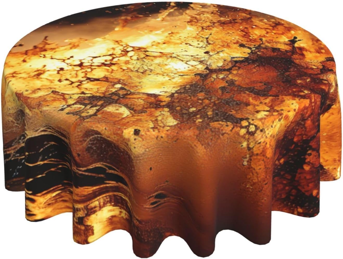 Volcano Print Wrinkle Free Dining Table Cover for Birthday Party Farmhouse Tablecloths Up to 60 x 60 Inches