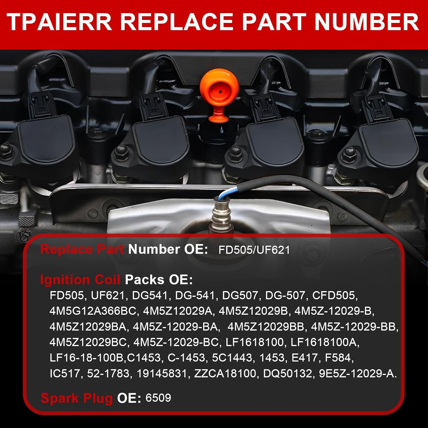FD505 & SP530 Ignition Coil Pack and Iridium Spark Plugs UF621 Set of 4 OEM Automotive Compatible with Ford Focus 2004-2010/Escape/Mercury Mariner/Mazda 3 Tribute 2.0L 2.3L L4 DG501 DG541