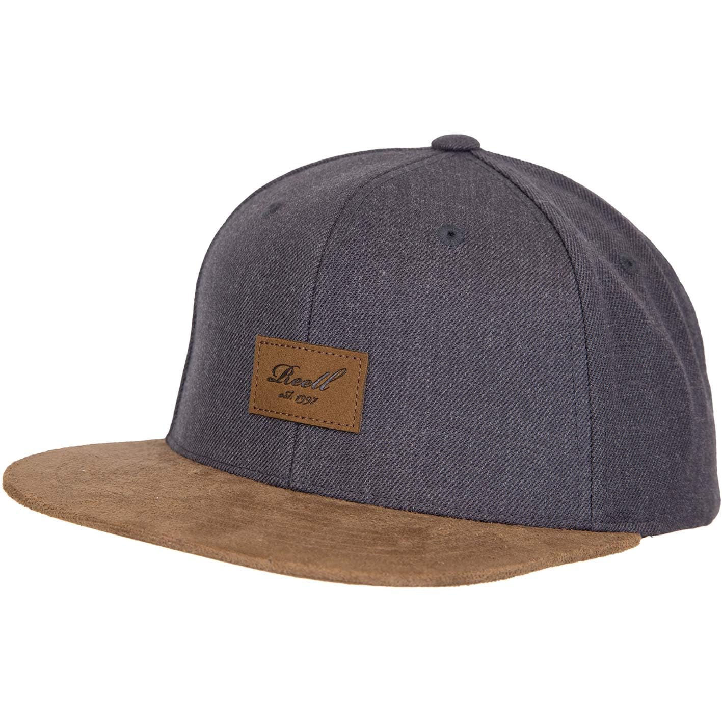 Reell Suede Snapback Cap, Heather Charcoal, One Size