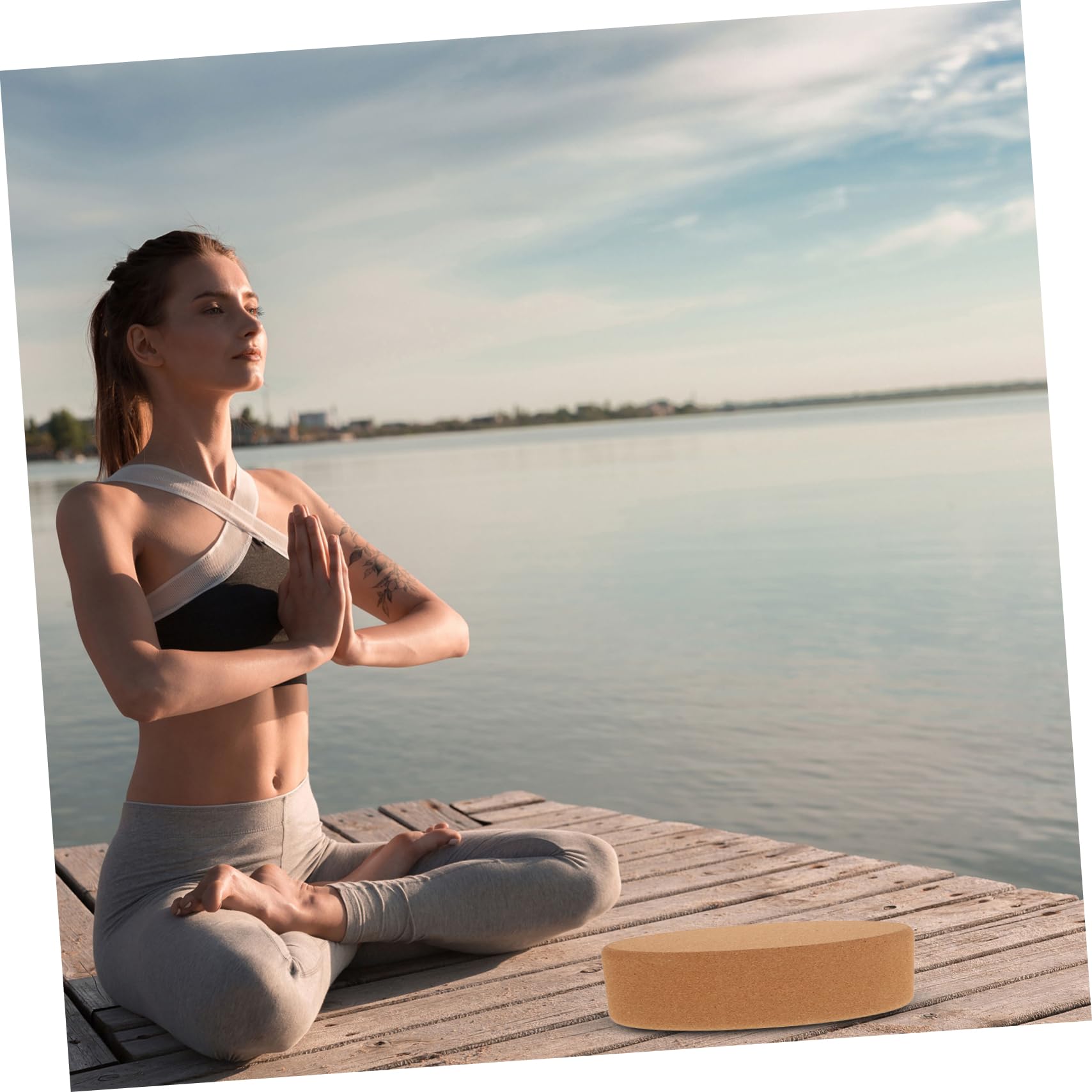 Toyvian Bloques de Yoga de Corcho Ovalados de Alta Accesorios Multifuncionales para Yoga y Estiramientos Soporte Ecológico y Seguro para Flexibilidad y