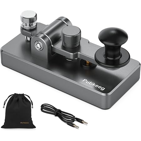 Clé Télégraphique CW Double Levier Putikeeg – Pour Radio Amateur, Code Morse, Finition Bleu Doré