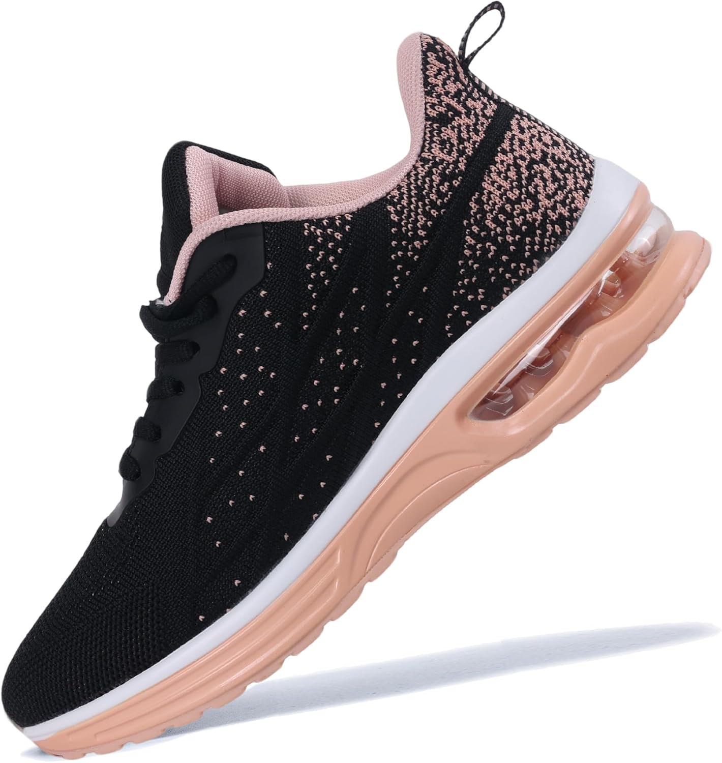 MEHOTO Womens Tennis Shoes Athletic Running Shoes Fashion Walking Sneaker for Sport Fitness Gym Jogging, Color Peachblack, Size 6