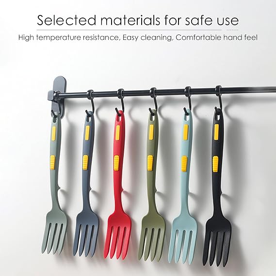 Silicone Flexible Fork,Silicone Dinner Forks - Heatproof Multifunctional Cooking Forks for Kitchen Stirring and Serving,Mix Ingredients, Mash Food, Whisk Eggs, Baking