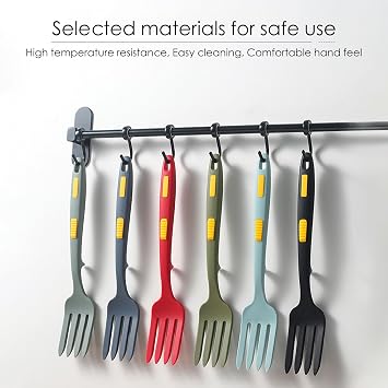 Silicone Flexible Fork,Silicone Dinner Forks - Heatproof Multifunctional Cooking Forks for Kitchen Stirring and Serving,Mix Ingredients, Mash Food, Whisk Eggs, Baking