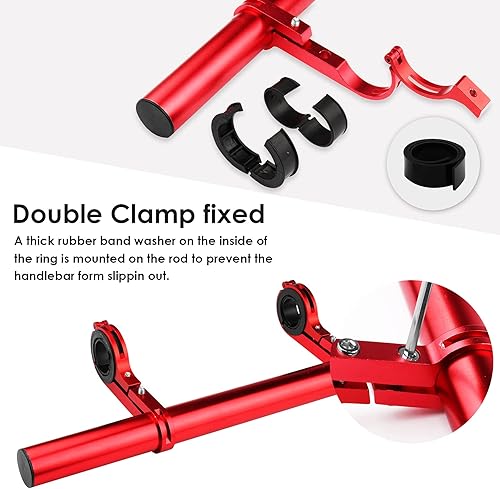 Miniatura 4 de Manillar de bicicleta, extensor de manillar de bicicleta de 11.8 pulgadas, extensión de soporte de aleación de aluminio multifuncional, estante de