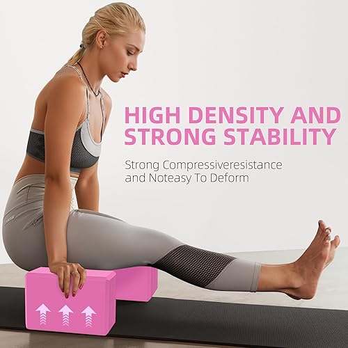 Miniatura 6 de 1 paquete de bloques de yoga de espuma grandes de 9 x 6 x 4 pulgadas, bloque de pilates resistente, bloque de entrenamiento, ladrillo de yoga