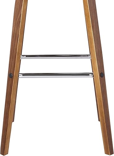 Miniatura 137 de Armen Living Vienna - Taburete giratorio de 26 pulgadas de altura de mostrador de piel sintética gris y madera de nogal Piel sintética