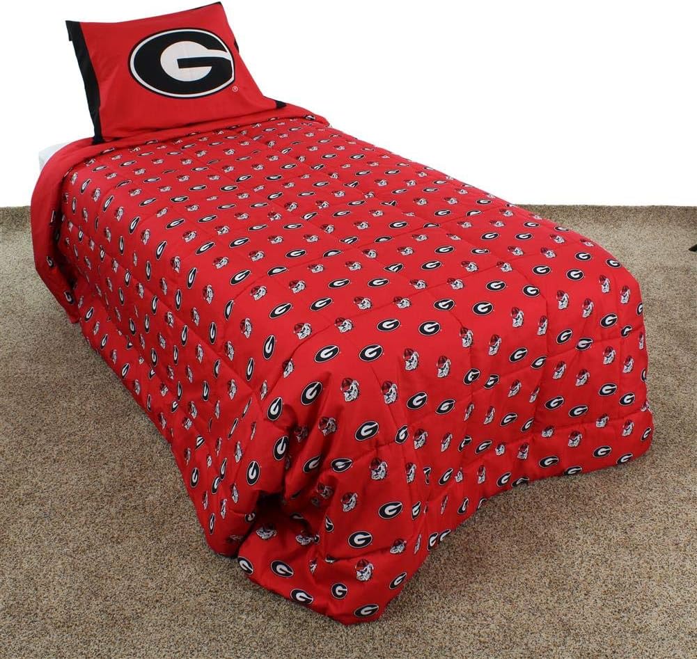 College Covers Everything Comfy Georgia Bulldogs Reversible Big Logo Soft and Colorful Comforter, Twin