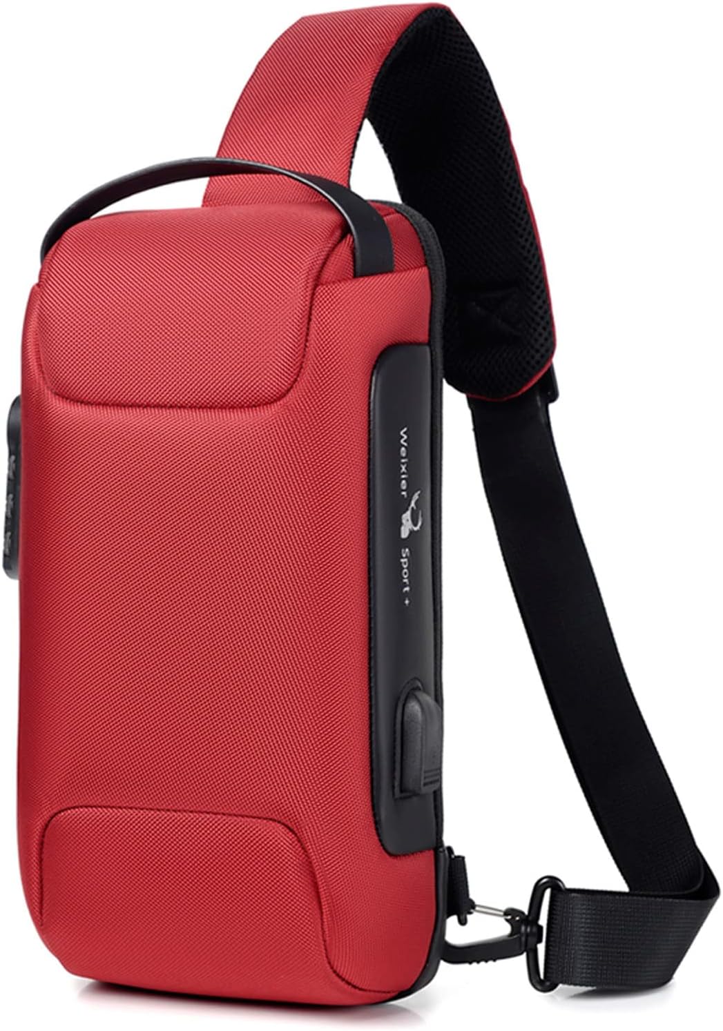 FANDAREAnti-Theft Sling Bag Chest Shoulder Backpack Crossbody Bags for Men Women Cover Pack Hiking Small Rucksack with USB Charging Port for Business Travel Hiking Bicycle Sport Gym PackRed