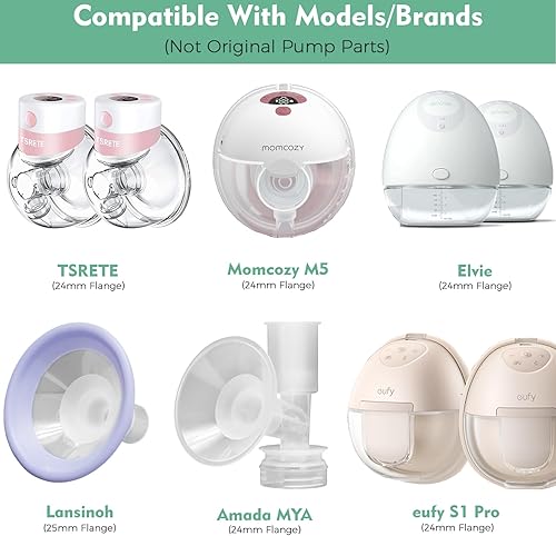 Miniatura 4 de Insertos de brida de silicona de 0.827 in compatibles con Elvie Stride Lansinoh Medela para Spectra Insert Willow go TSRETE Momcozy S9 S12 Bellababy