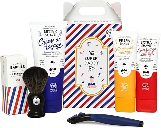 Kit de Rasage de Monsieur BARBIER | Français, Naturel et Végan | Avant Rasage, Crème de Rasage, Après Rasage, Blaireau...