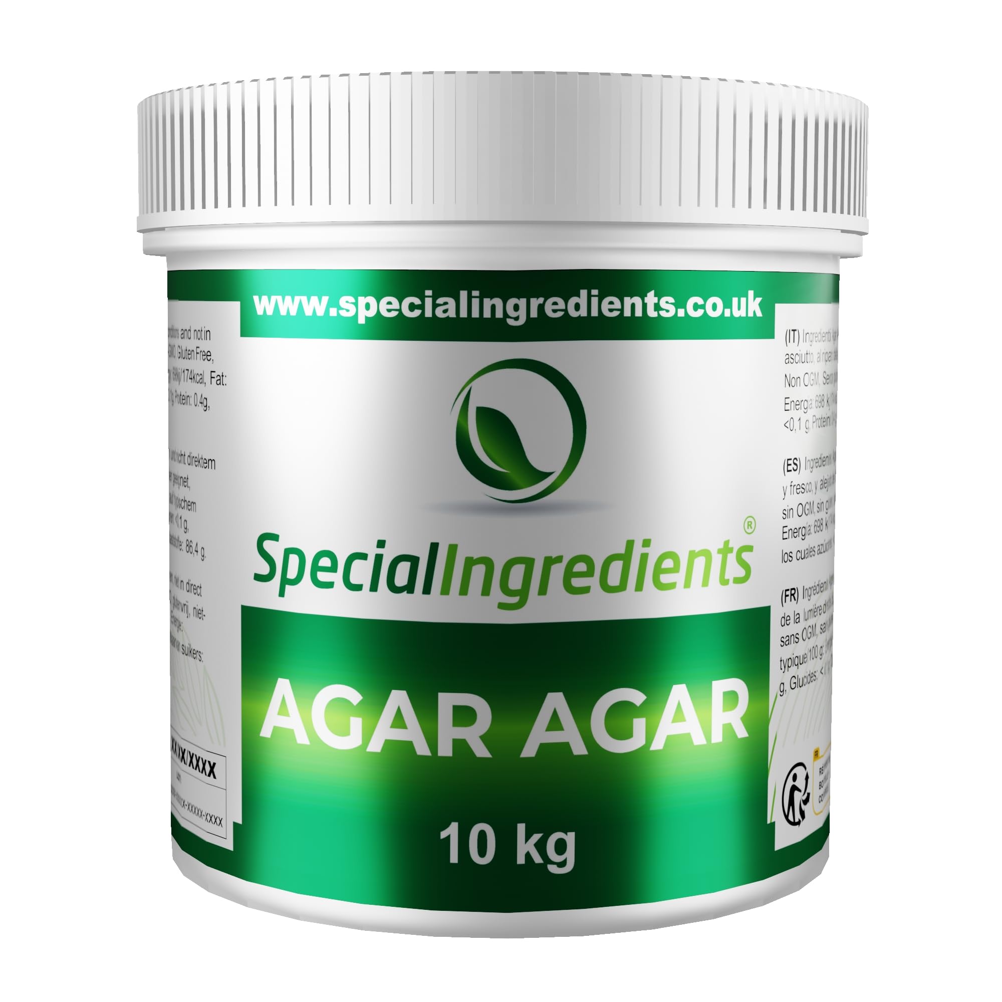 Special Ingredients Agar Agar Powder, 10 kg | Agar Agar Pulver, Pflanzliche Gelatine, Natürliches Geliermittel für Veganer & Vegetarier, Nicht-GVO, Glutenfrei