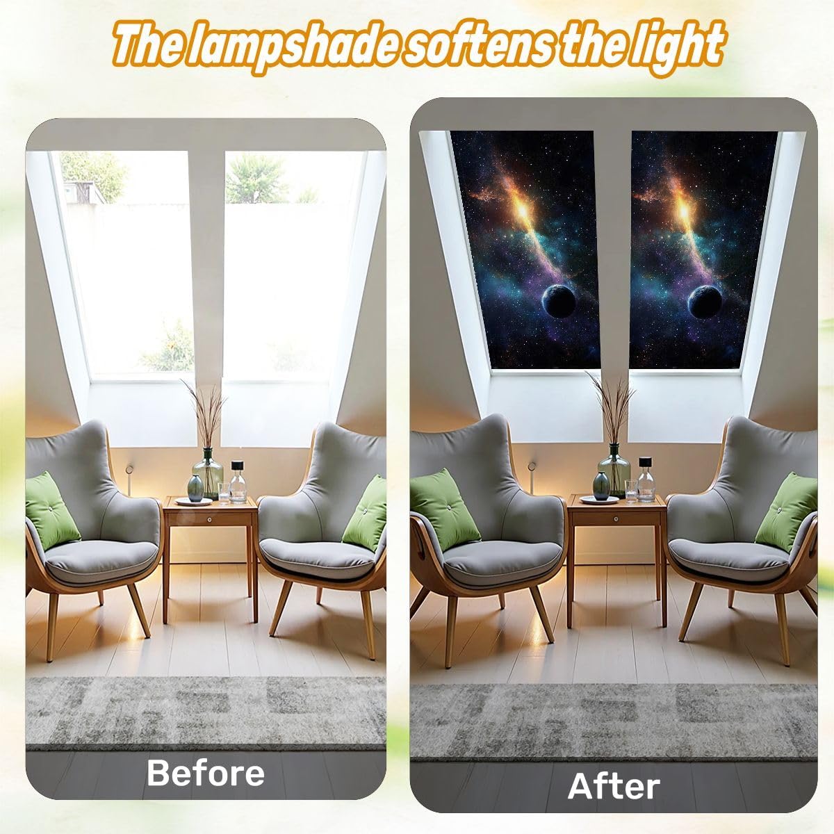 Fluorescent Light Covers for Ceiling Lights Bright Stars Abstract Nebula Space Easy to Install Magnetic Light Filter for Classroom Office Hospitals School Home Decor