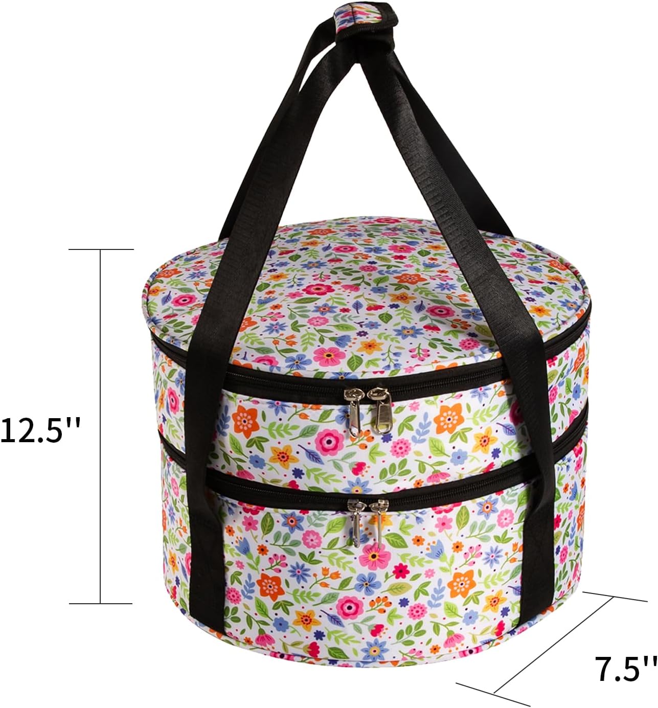 Casserole Carrier,Pie Carrier, Insulated Casserole Carriers Bag Case with Handle,2 Compartments Insulated lunch bag Food Carrier Hot Plate Salad Bowl Holder for Picnic Potluck Trip Holiday. 12.5” - Image 5