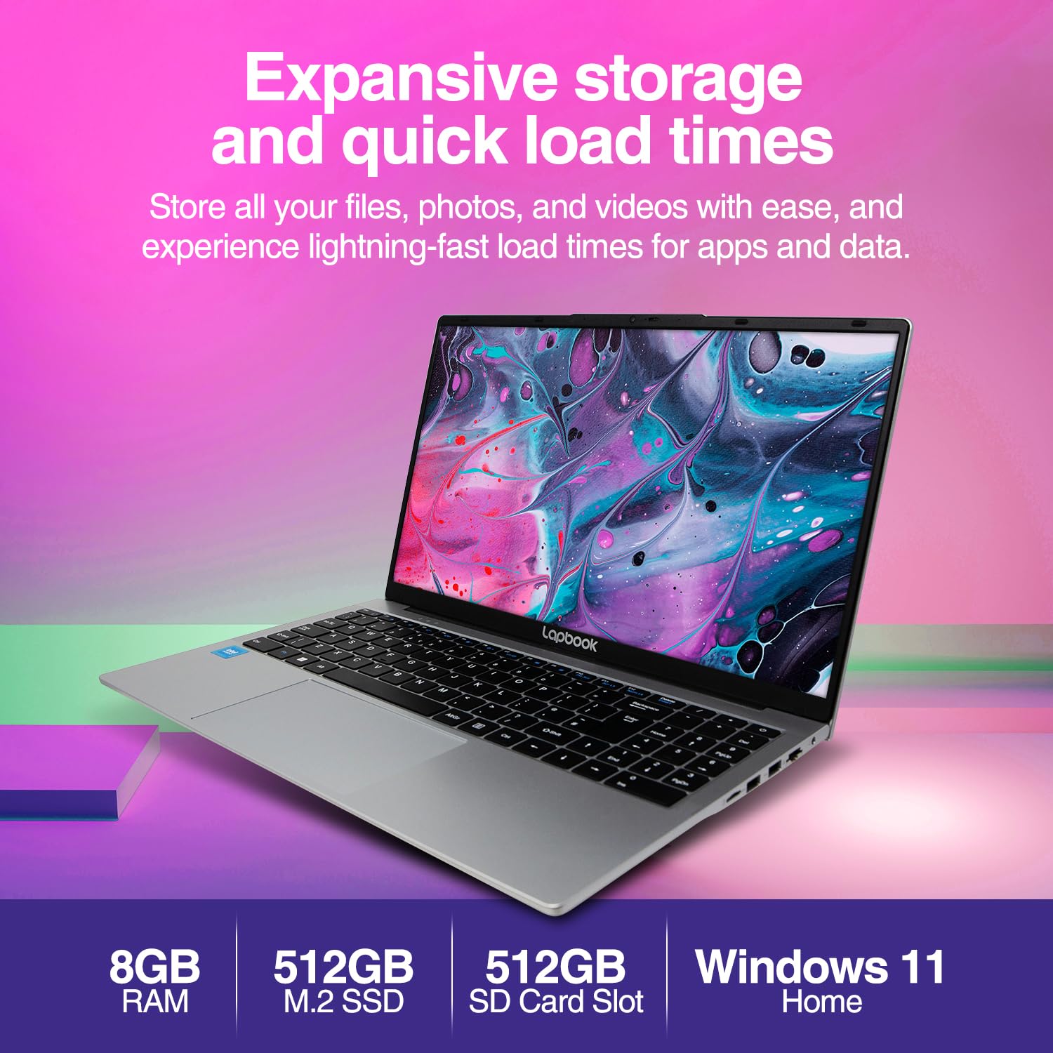 15.6" Full HD Windows 11 Laptop (Dec 2025 Release) - Intel 15th Gen, 8GB RAM 512GB M.2 SSD, Windows 11 Home, Dual-Band WiFi, Integrated Webcam - S15 N6 Quad-Core, 15 Inch Lightweight Laptop — view 3