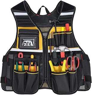 Generisch Arbeitsweste | Werkzeuggürtel mit vielen Taschen als Organizer und Geschirr | Werkzeugweste Für Handwerker | Für Handwerker, Bauarbeiter, Mechaniker Und Als