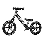 Strider 12 Sport Bike, Black - No Pedal Balance Bicycle for Kids 1 to 4 Years - Includes Safety Pad, Padded Seat, Mini Grips & Flat-Free Tires - Tool-Free Assembly & Adjustments