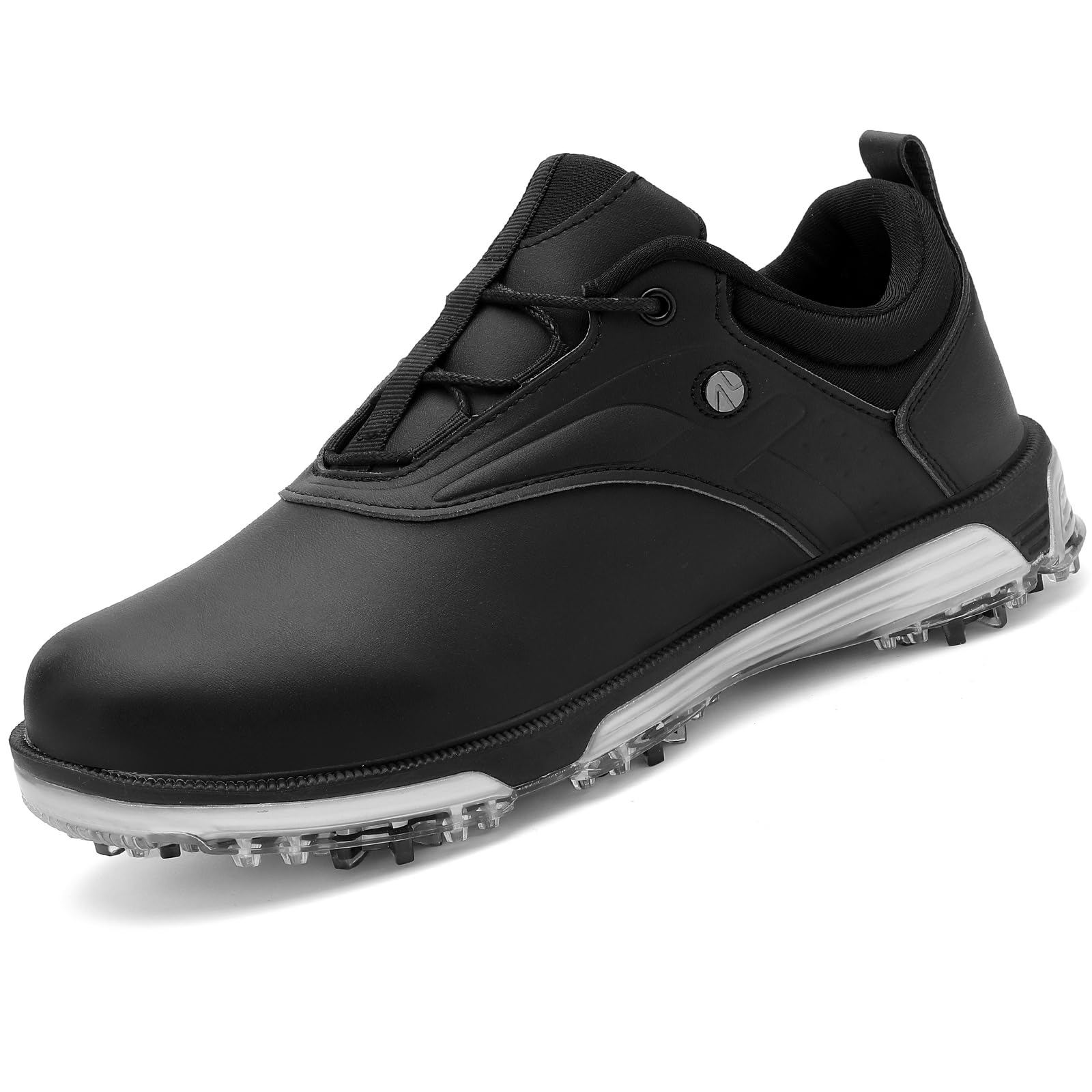 ULTIANT Mens Golf Shoes Waterproof Fixed Spikeless Sole Comfortable Outdoor Sport Shoes Size7.5-13(Black,41)