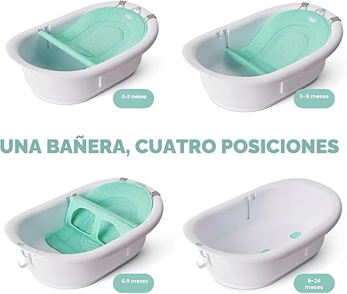 Miniatura 4 de Frida Baby Bañera de bebé 4 en 1 Grow-with-Me, bañera para recién nacidos a niños pequeños con asiento de baño extraíble y respaldo para soporte