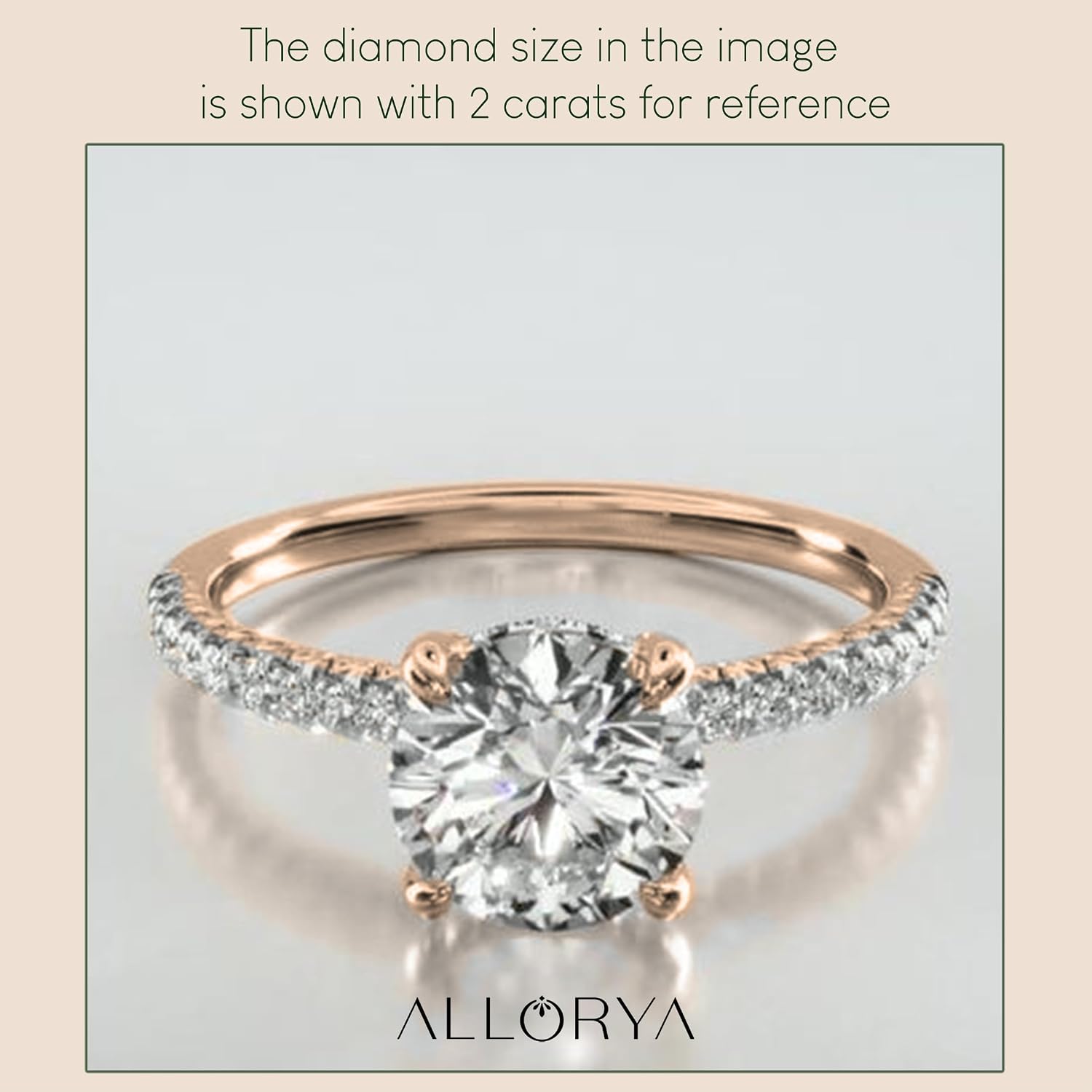 Round Lab Grown White Diamond 4 Prong Classic Solitaire Engagement Ring in 10K Solid Gold