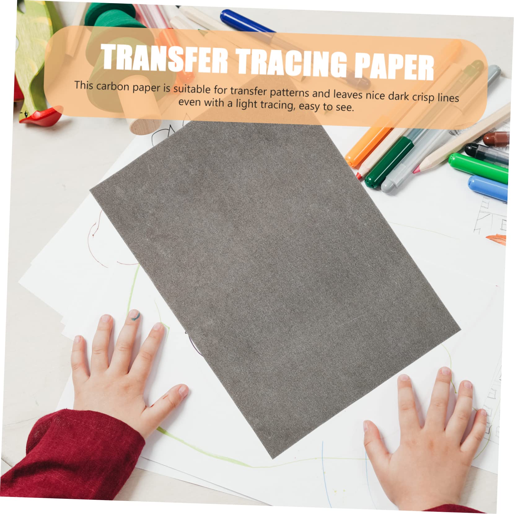JEWEDECO Carbon Paper for Tracing Drawing Transfer 100 Sheets Artist Graphite Paper Pad