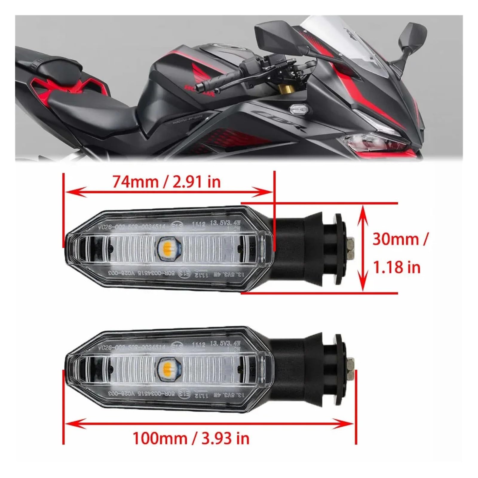 Turn Signal Light For NC700 NC750 S/X/DCT CTX700 CBR650F CB650F CBR600RR Rebel 300 500 Motorcycle Indicator Flasher(2 PCS Clear)