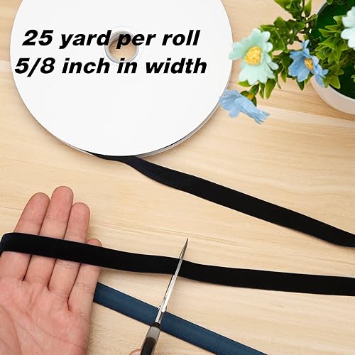 Miniatura 59 de Cinta de terciopelo caqui, cinta de terciopelo dorado vintage de 5/8 pulgadas x 25 yardas, cintas finas para adornos de árbol de Navidad, envoltura