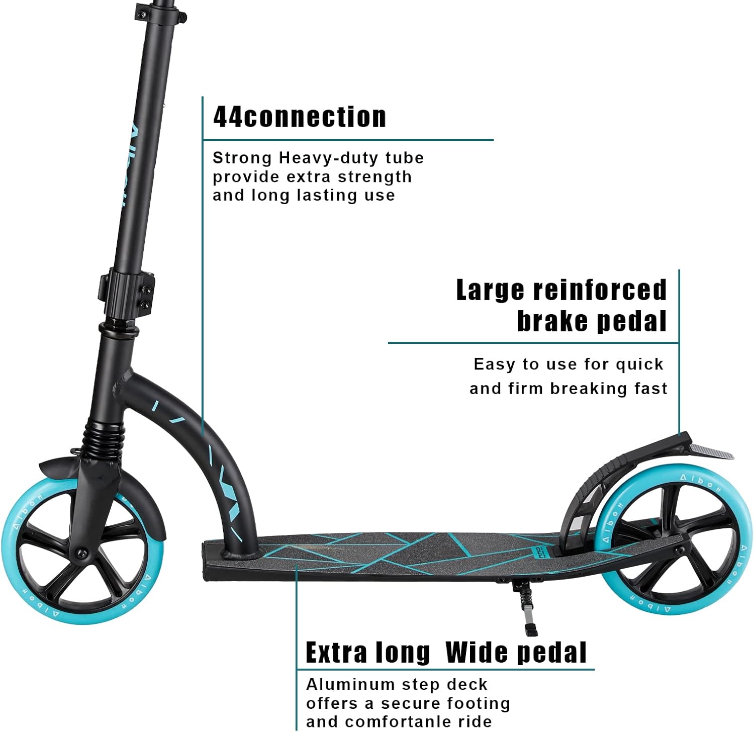 Exсluѕіvе Dіѕсоunt 60% Prісе Albott Scooter for Adults Wide Handlebar&Large Aluminum Deck Kick Scooter with Adjustable Height, Big Wheel w/ABEC-9 Wheel Bearings for Teens and Kids 8 Years and up, 250LB Max Load