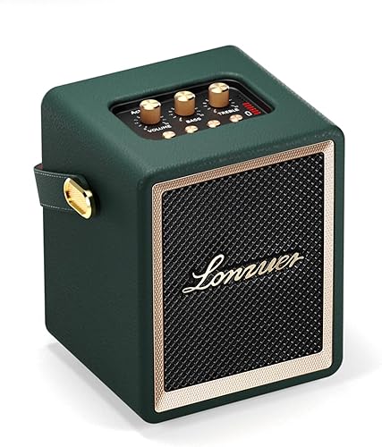 Action - Altavoz portátil de madera con asa, pequeños altavoces Bluetooth portátiles con batería de 5000 mAh, Bluetooth inalámbrico para campaña en