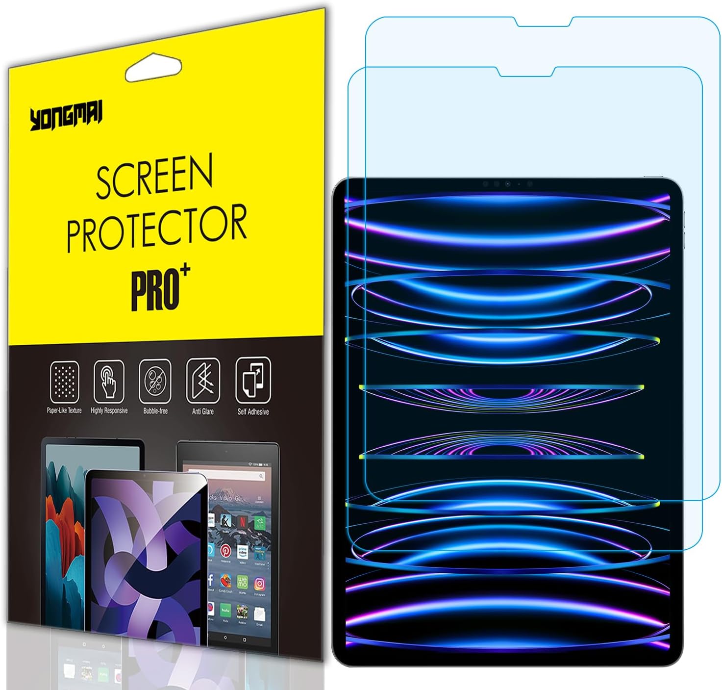 2 Pack – Blue Light Blocking Screen Protector Compatible with iPad Pro 11 inch 2022&2021&2020&2018 (4th/3rd/2nd Gen), Anti-Blue Light Anti-Glare for iPad Pro 11 Tablet Screen Protector Anti-Fingerprint Bubble Free