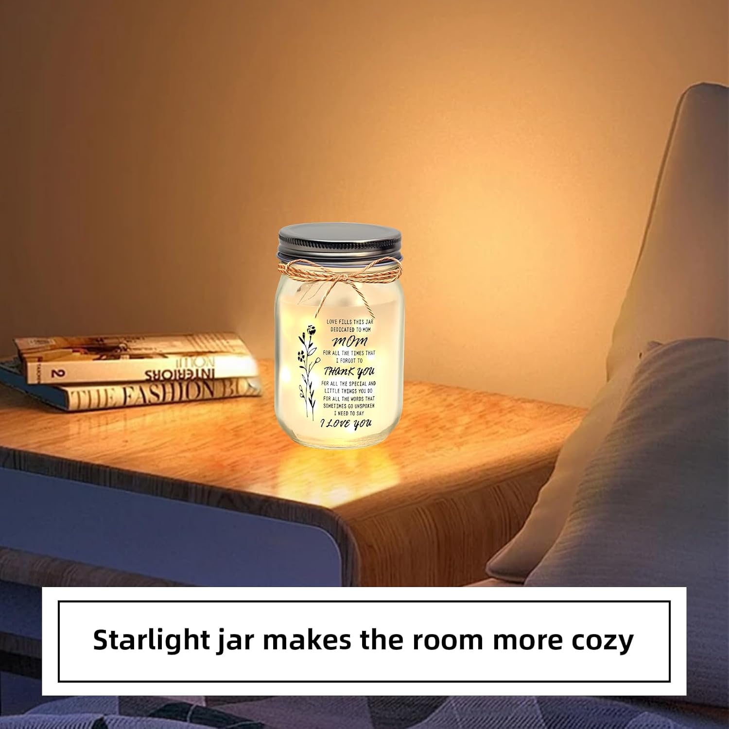Mothers Day Gifts for Mom from Daughter Son,Gifts for Mom,Mother's Day Gifts,Birthday Gift for Mother,Mason Jar Night Lights - Image 5