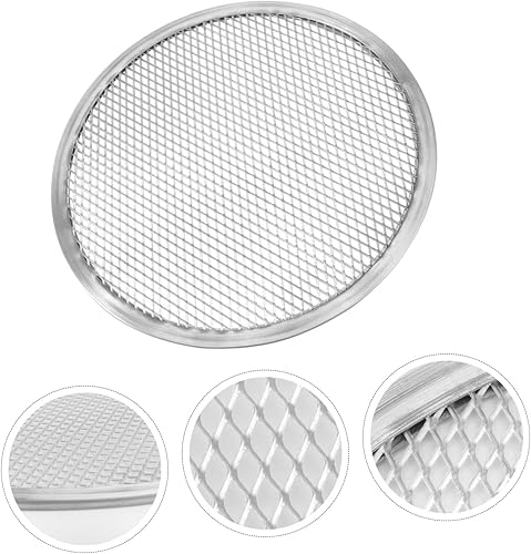 Miniatura 8 de KICHOUSE Bandeja de servir redonda para pan, herramienta de calor, hoja de pizza para más de grande, sartén para pizza, horno, red antiadherente,