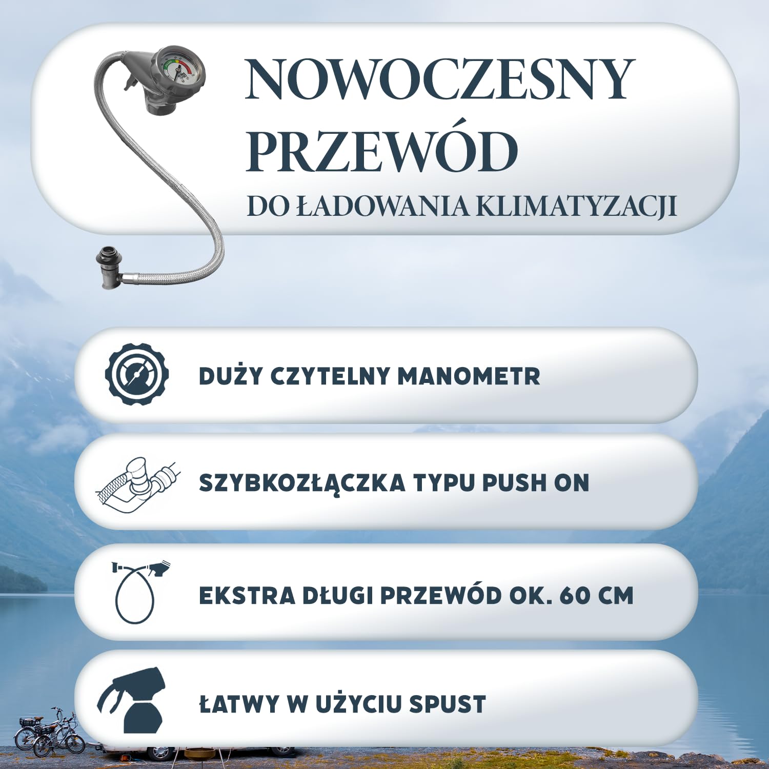 Nordo - 5in1 – 2x Gaz R134a i Olej + 2x Czynnik Chłodniczy R134a 5in1 XL 235g Każda Puszka, do Samochodowej Klimatyzacji z Olejem, Uszczelniaczem, Barwnikiem UV, Środkiem Osuszającym + Wąż