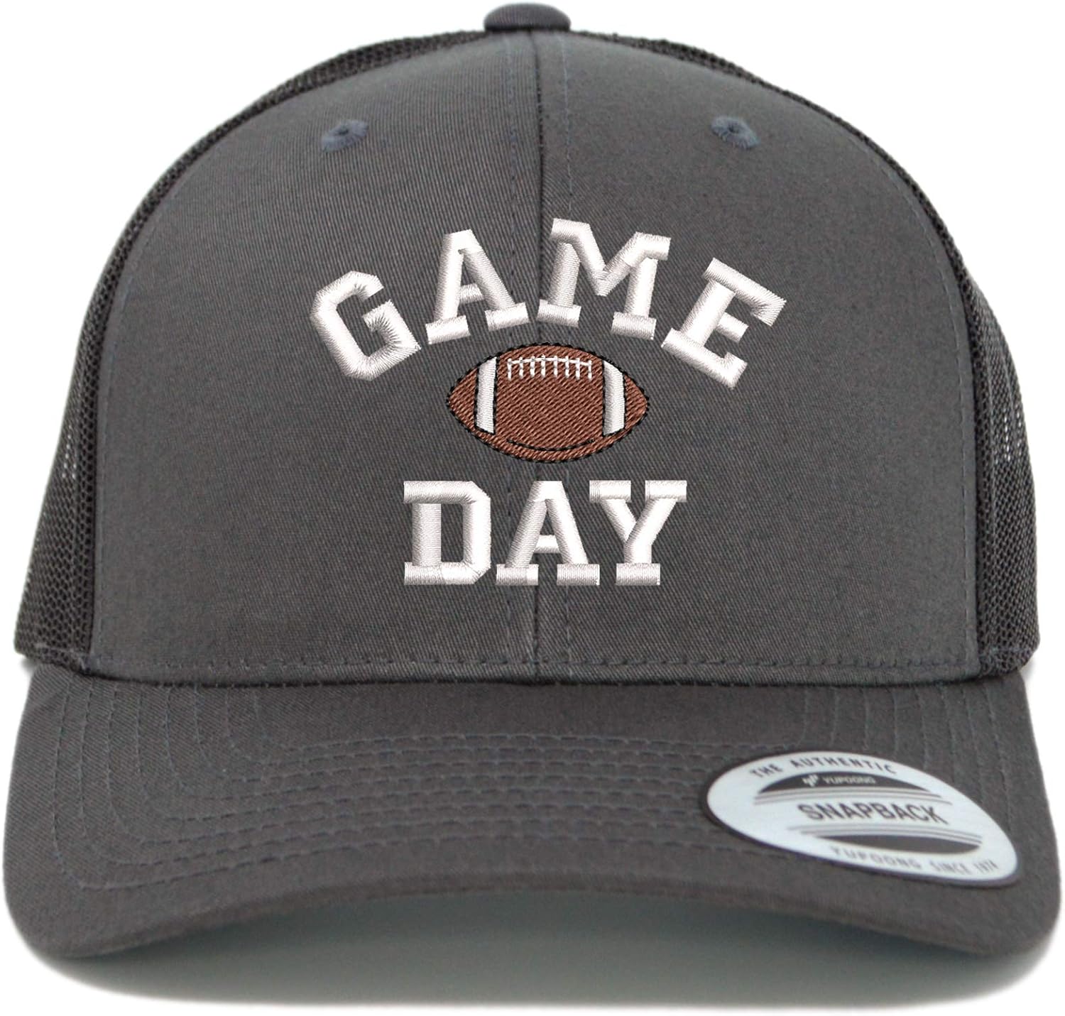 Embroidered Game Day Football Trucker Hat, Adjustable Mesh Snapback Cap for Men Women, Outdoor Hat