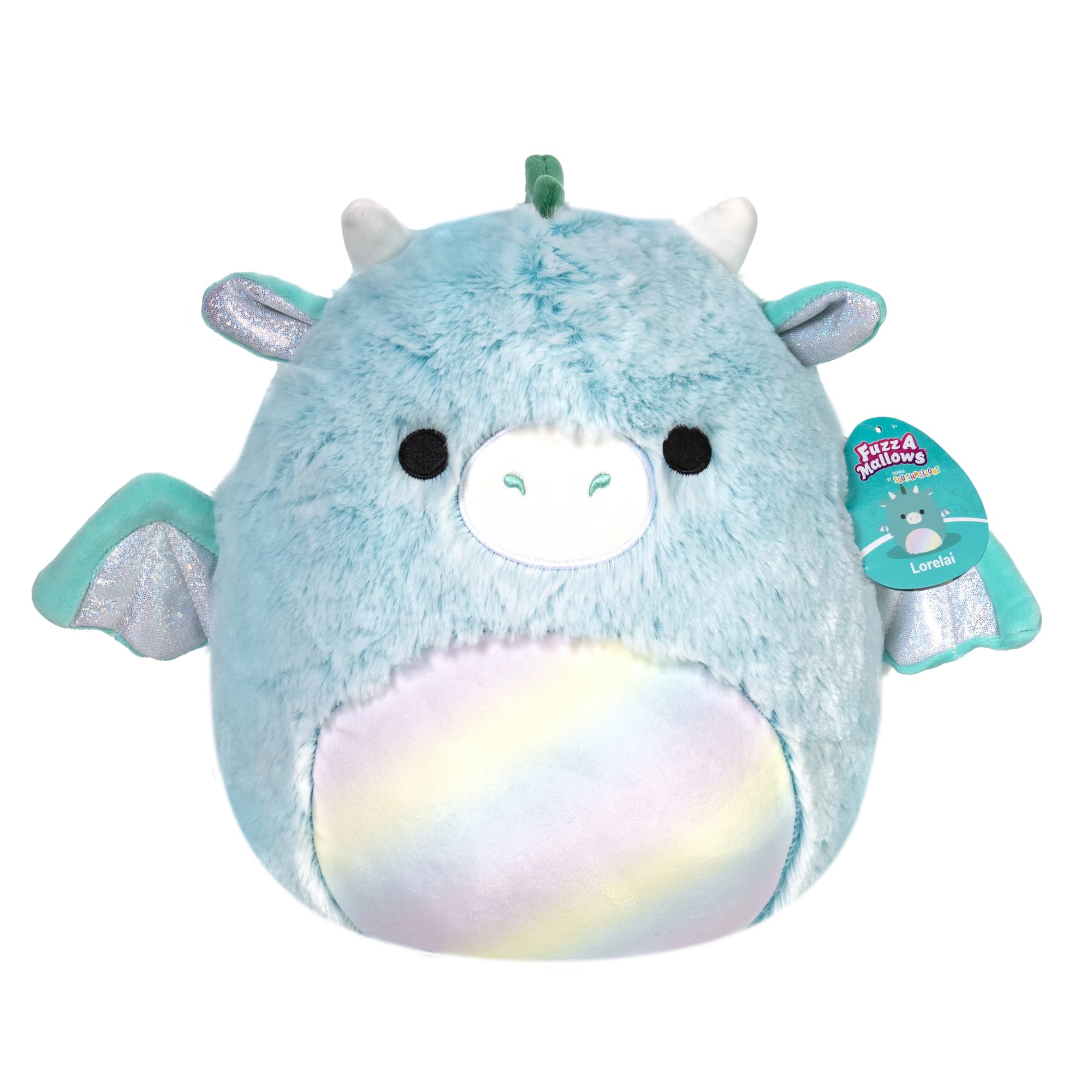 Squishmallow Peluche ufficiale Kellytoy Fuzz-A-Mallows Squishy (30,5 cm, squalo Davie