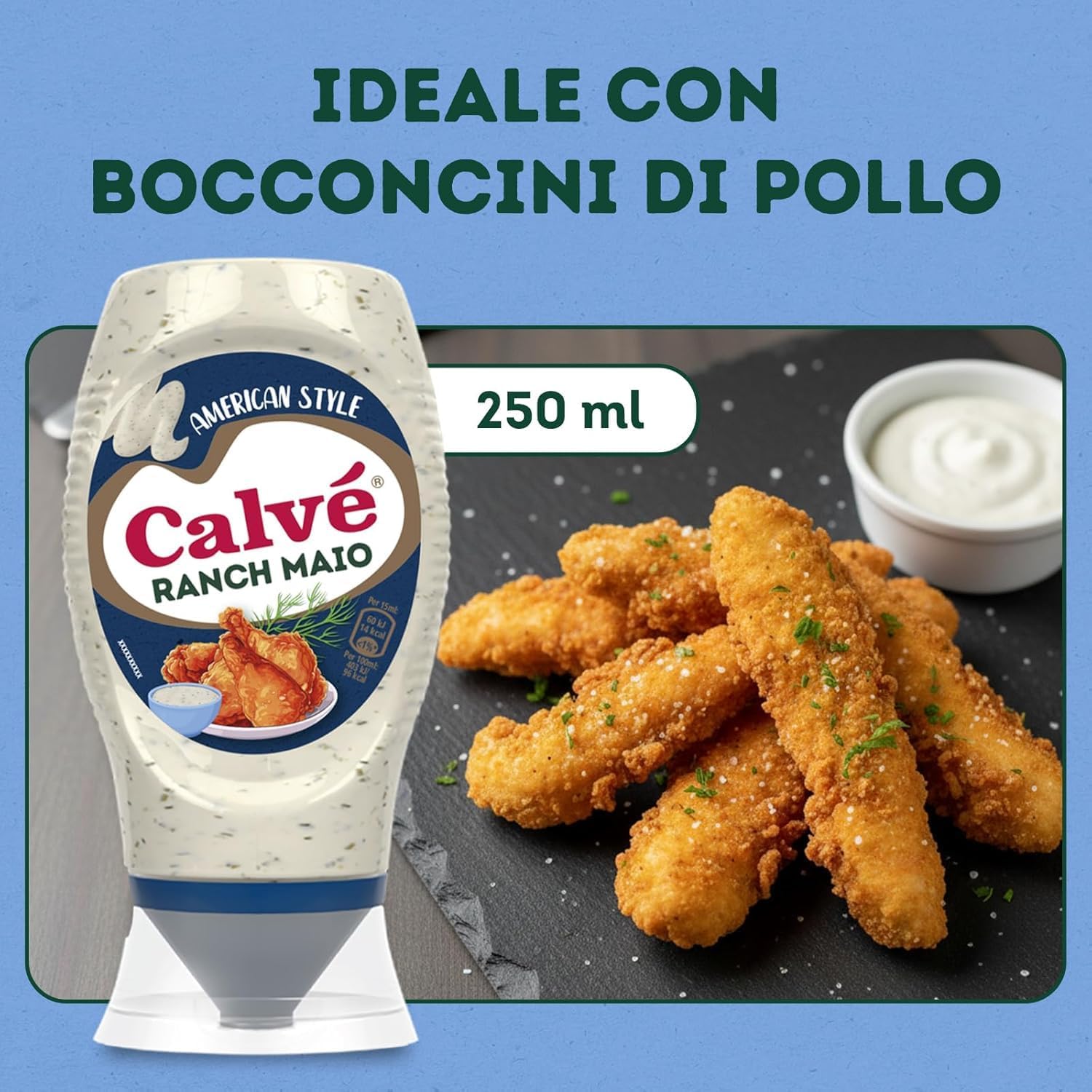 14X Calvé Ranch Maio Mayonnaise with Parsley and Buttermilk, 250 ml, Top-Down Format Rich and Creamy Flavour,+Italy shop Kostenloser Schlüsselanhänger