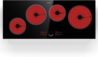 Klarstein Induction Hob, 6500W Cooker, 4 Ring Electric Pan Plate, Built-In Table Top Cookers w/ 4 Hobs, Touch Control, Induction Heater Cooktops, Hot Plates for Cooking