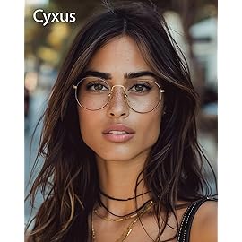 Cyxus Blue Light Blocking Glasses Women Men, Panto Style 70s Retro Looks Vintage Round Wire Office Computer Gaming Study 8090