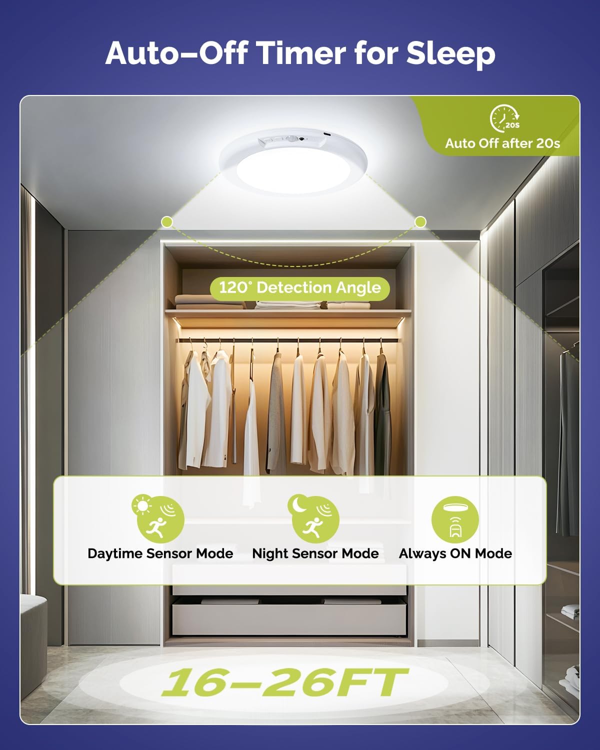 2PCs Battery Powered Ceiling Light with Remote, 7.48" Rechargeable Shower Light Waterproof, Wireless Motion Sensor Ceiling Lights Indoor 3000K/4500K/6500K Dimmable for Bathroom Closet