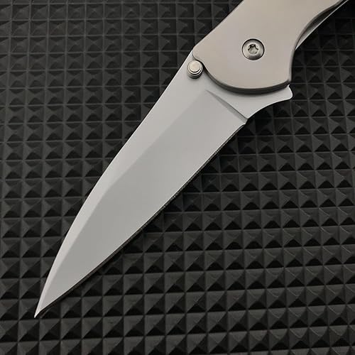 Miniatura 4 de Cuchillo de bolsillo plegable EDC de 7 pulgadas, cuchillo asistido con bloqueo de marco y clip de bolsillo, hoja Mov 5Cr15 y mango de acero