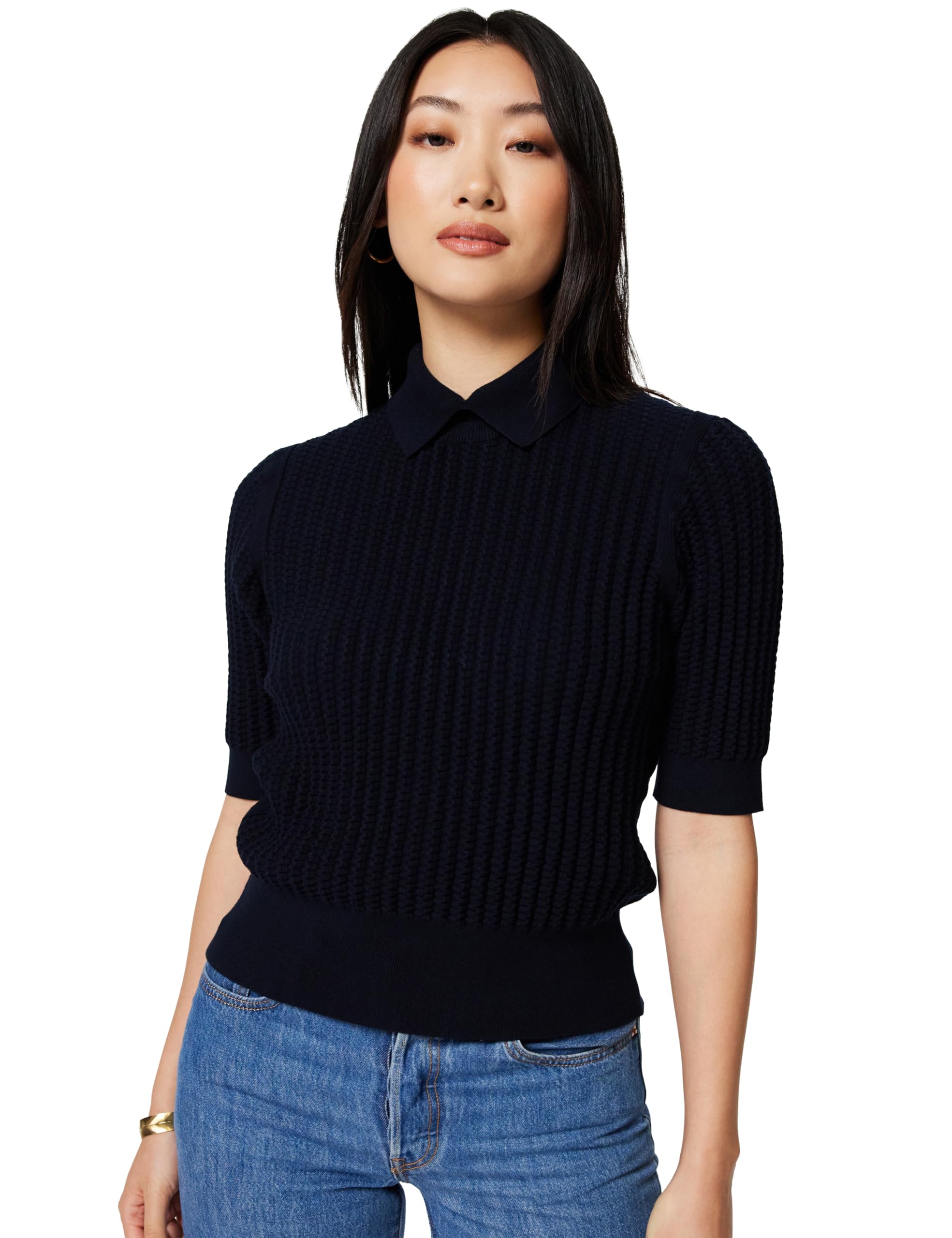 Ted Baker WMK-MORLIEE-Puff Sleeve Fitted Sweater Navy