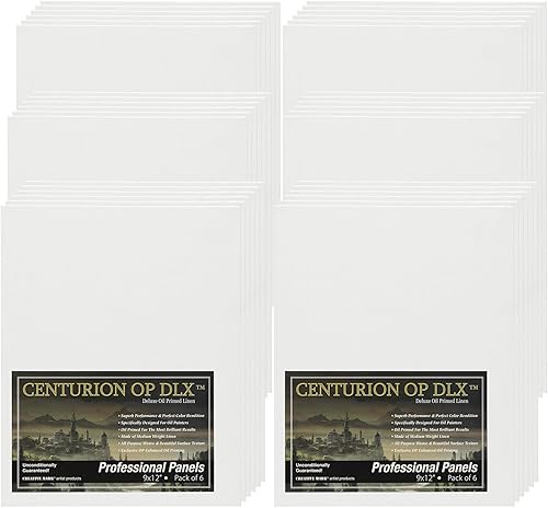 Miniatura 53 de Centurion Paquete de 3 paneles de lienzo de lino imprimados al óleo profesionales de lujo, paneles de lienzo con imprimación mejorada para pintura,