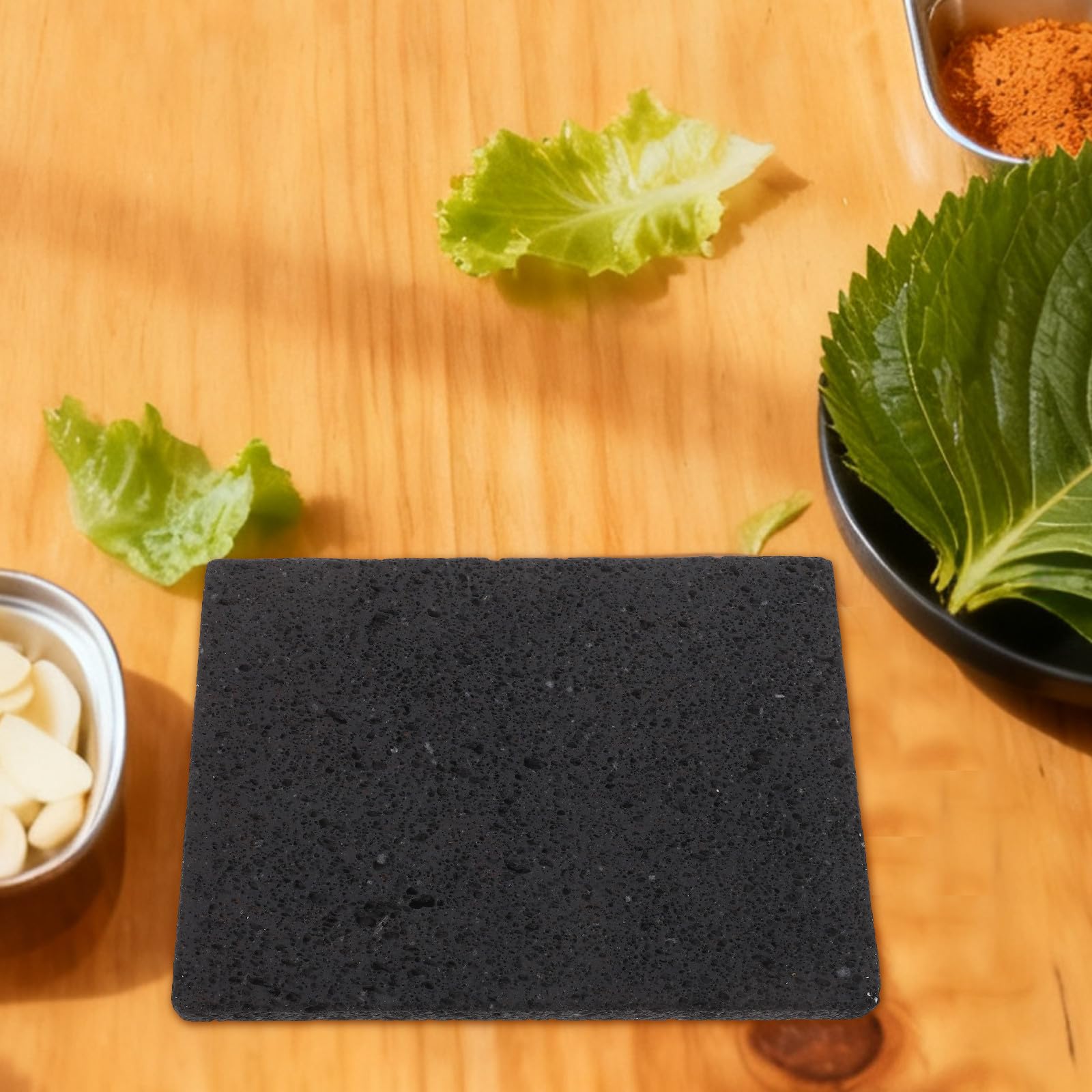 Piastra 20x15cm in Pietra Lavica Naturale per Barbecue Coreano Conserva i Sapori Puri, Facile da Pulire, per Grigliate Indoor e Picnic Outdoor