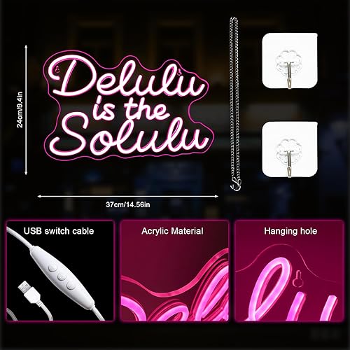 Vista 75 de Lucunstar Letrero de neón con texto en inglés "You're Like Really Pretty Neon", luz LED de neón rosa para decoración de pared, letrero de luz